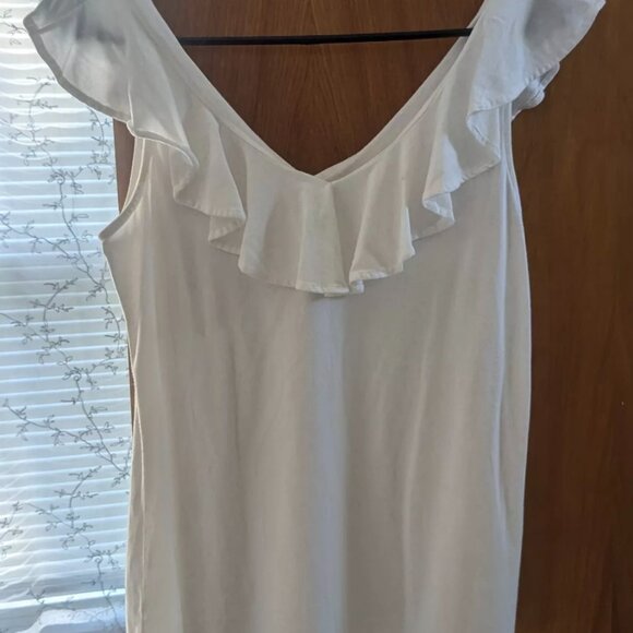 Lilly Pulitzer Alessa Ruffle Sleeveless White Pullover Top Size L - Picture 2 of 5